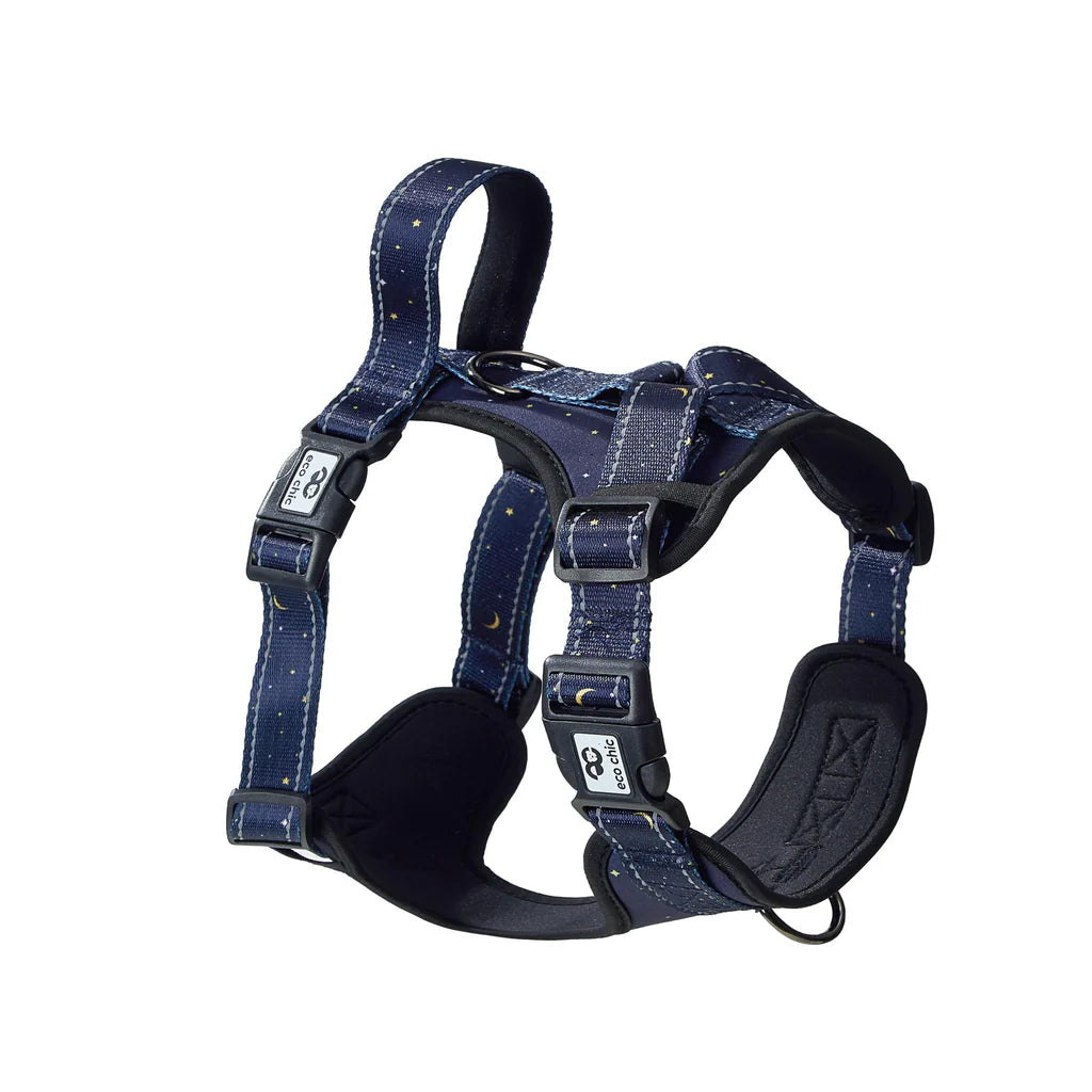 Eco Chic Navy Stars & Moons Dog Harness