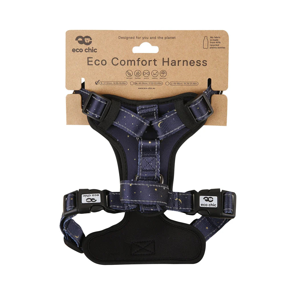 Eco Chic Navy Stars & Moons Dog Harness