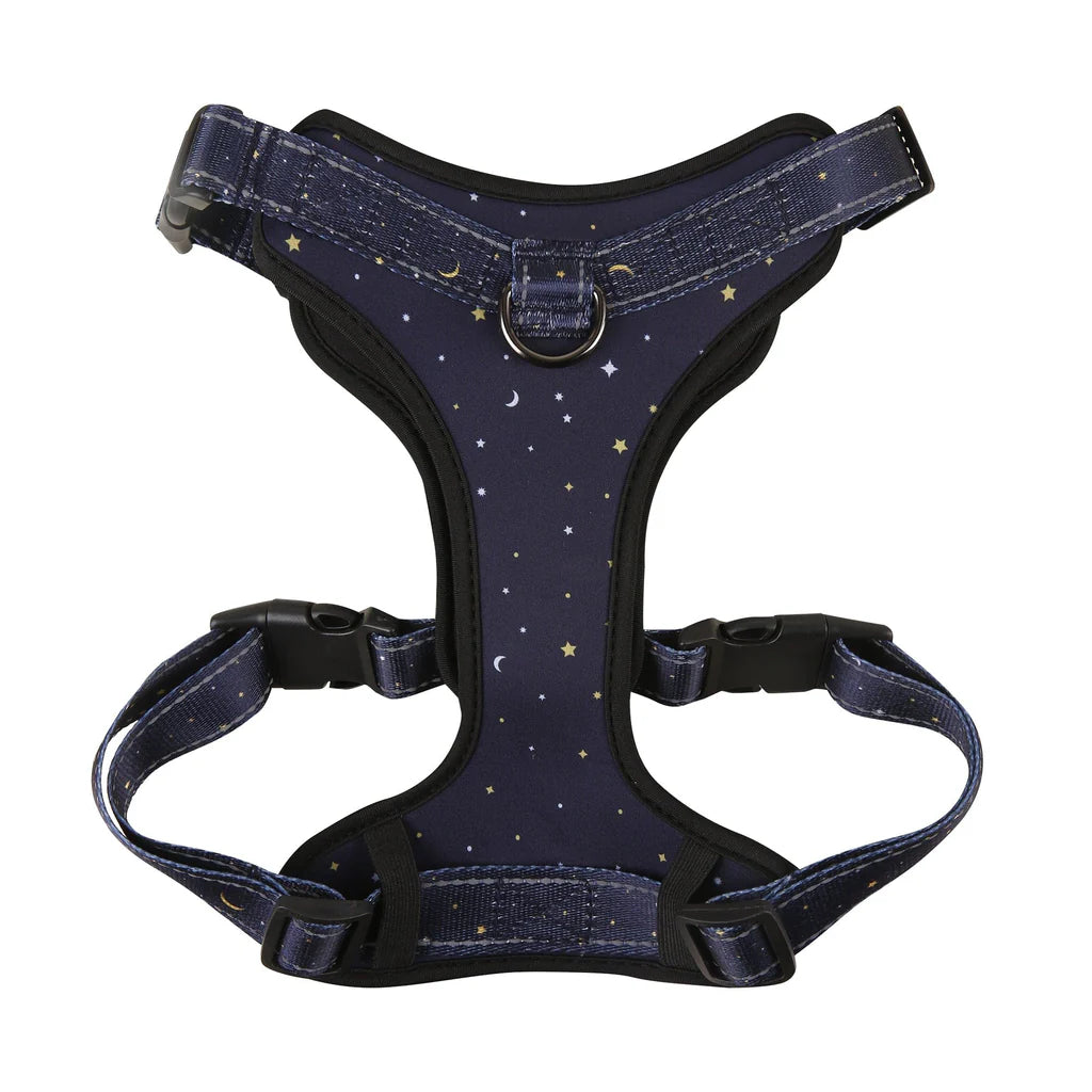 Eco Chic Navy Stars & Moons Dog Harness