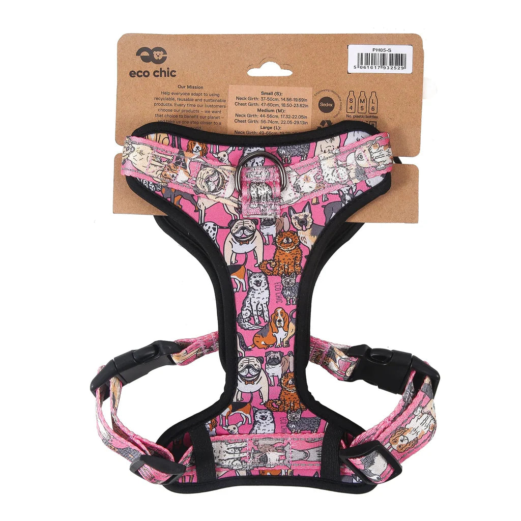 Eco Chic Pink Dogs Dog Harness