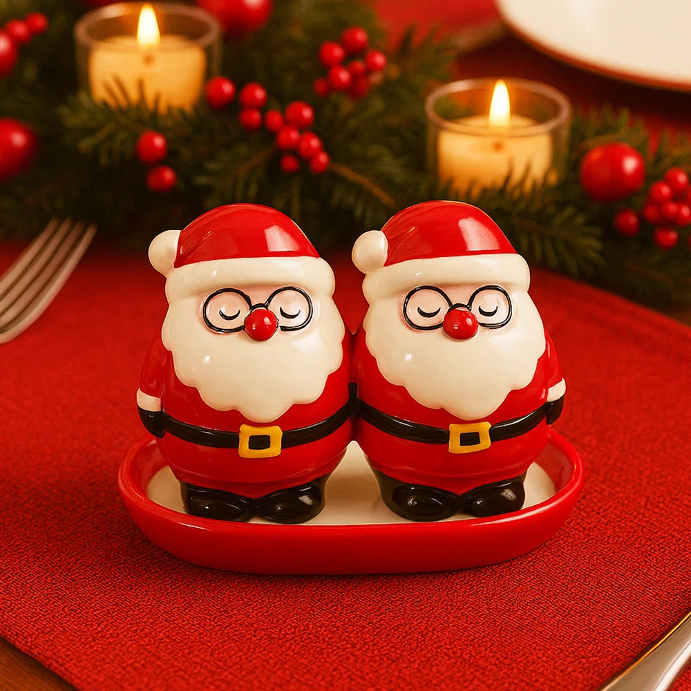 Eddingtons Ceramic Santa Salt & Pepper Shakers Set