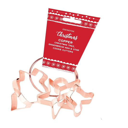 Eddingtons Christmas Copper Cookie Cutters with Handles