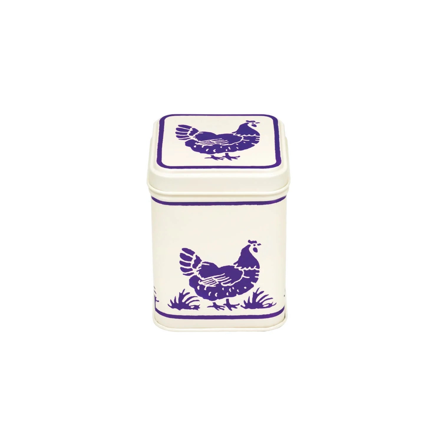 Emma Bridgewater Blue Hens 100g Square Tin
