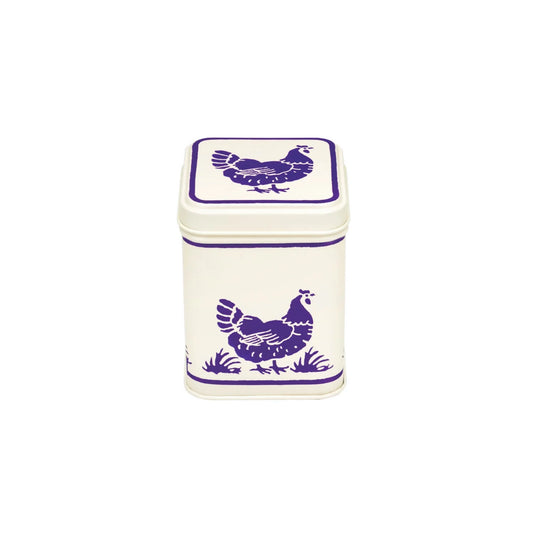 Emma Bridgewater Blue Hens 100g Square Tin