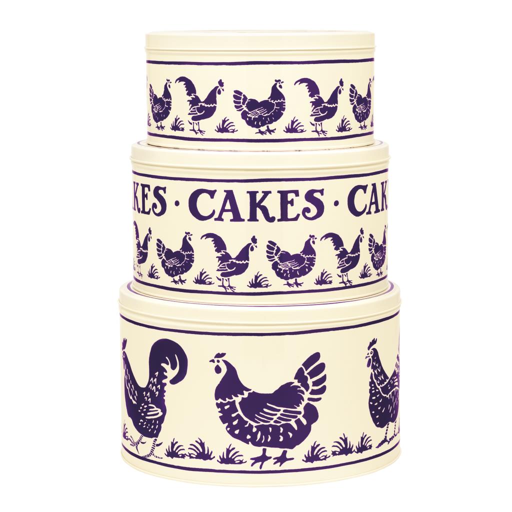 Emma Bridgewater Blue Hens Cake Tins Set 3