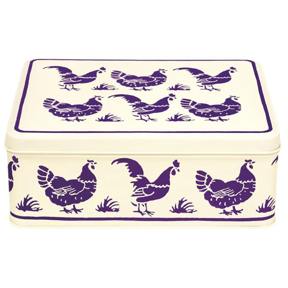 Emma Bridgewater Blue Hens Deep Rectangular Tin