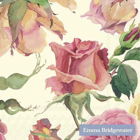 Emma Bridgewater Cocktail Napkins Pink Roses Cream