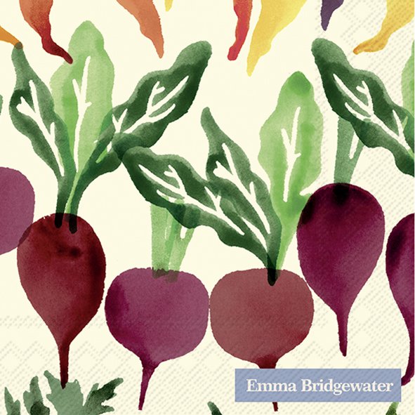 Emma Bridgewater Cocktail Napkins Sponged Veg Cream
