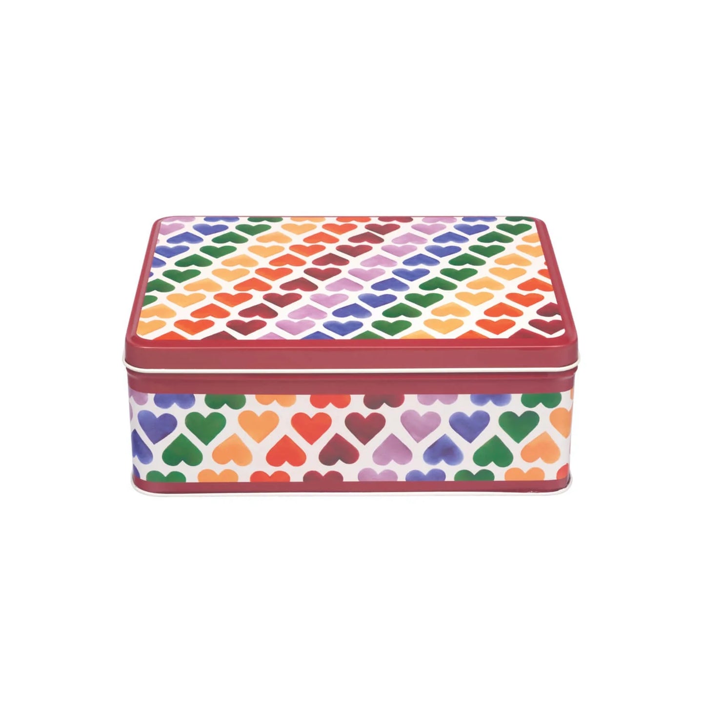 Emma Bridgewater Rainbow Hearts Deep Rectangular Tin