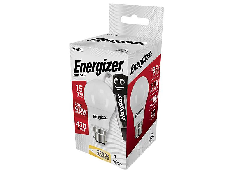 Energizer S8857 LED BC B22 Opal GLS Warm White Bulb