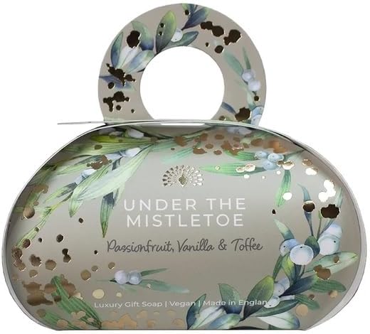 English Soap Company Under The Mistletoe 260g luxury soap bar in festive gift box packaging