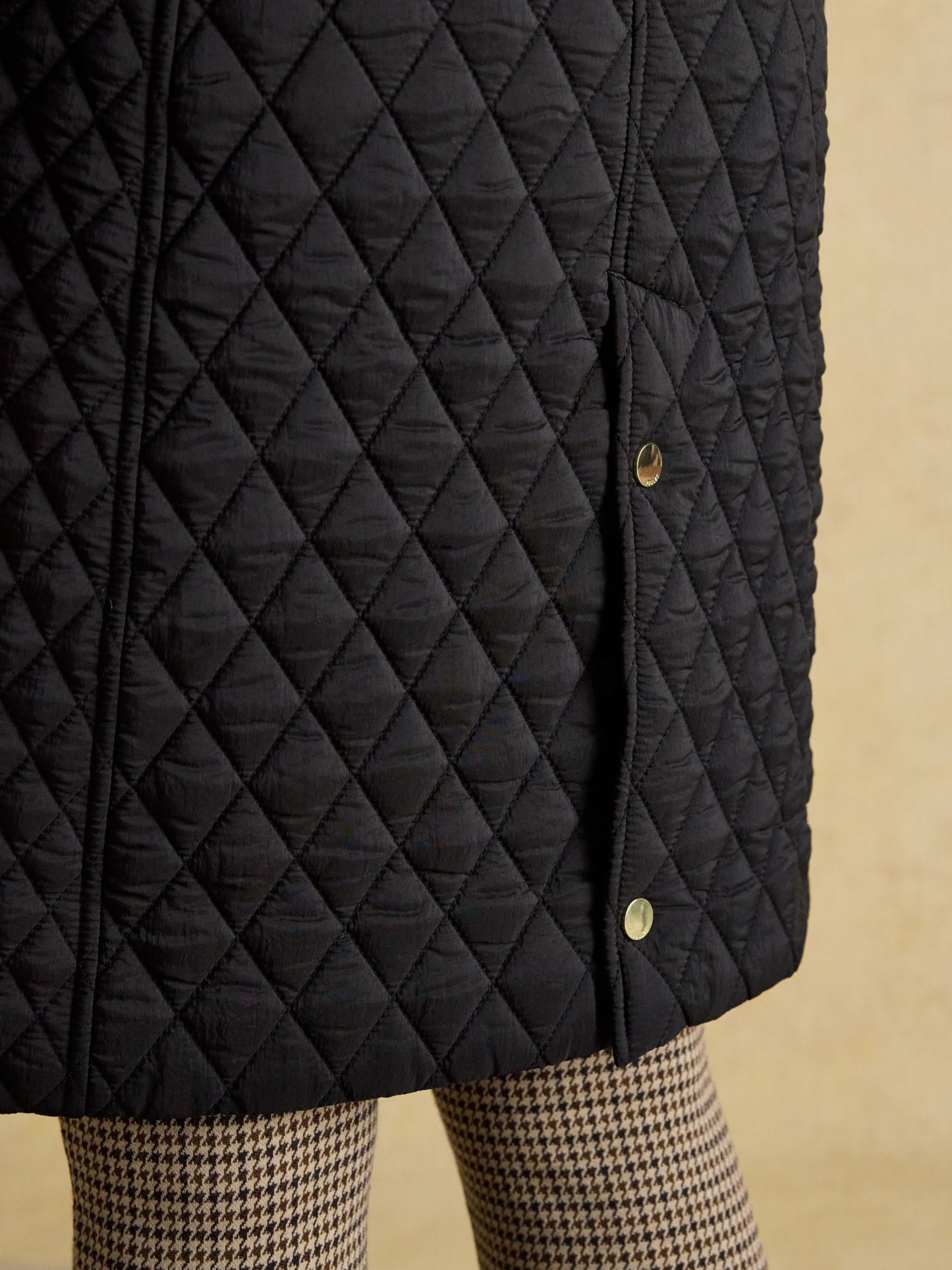 Joules Rosewell Longline Diamond Quilted Showerproof Coat
