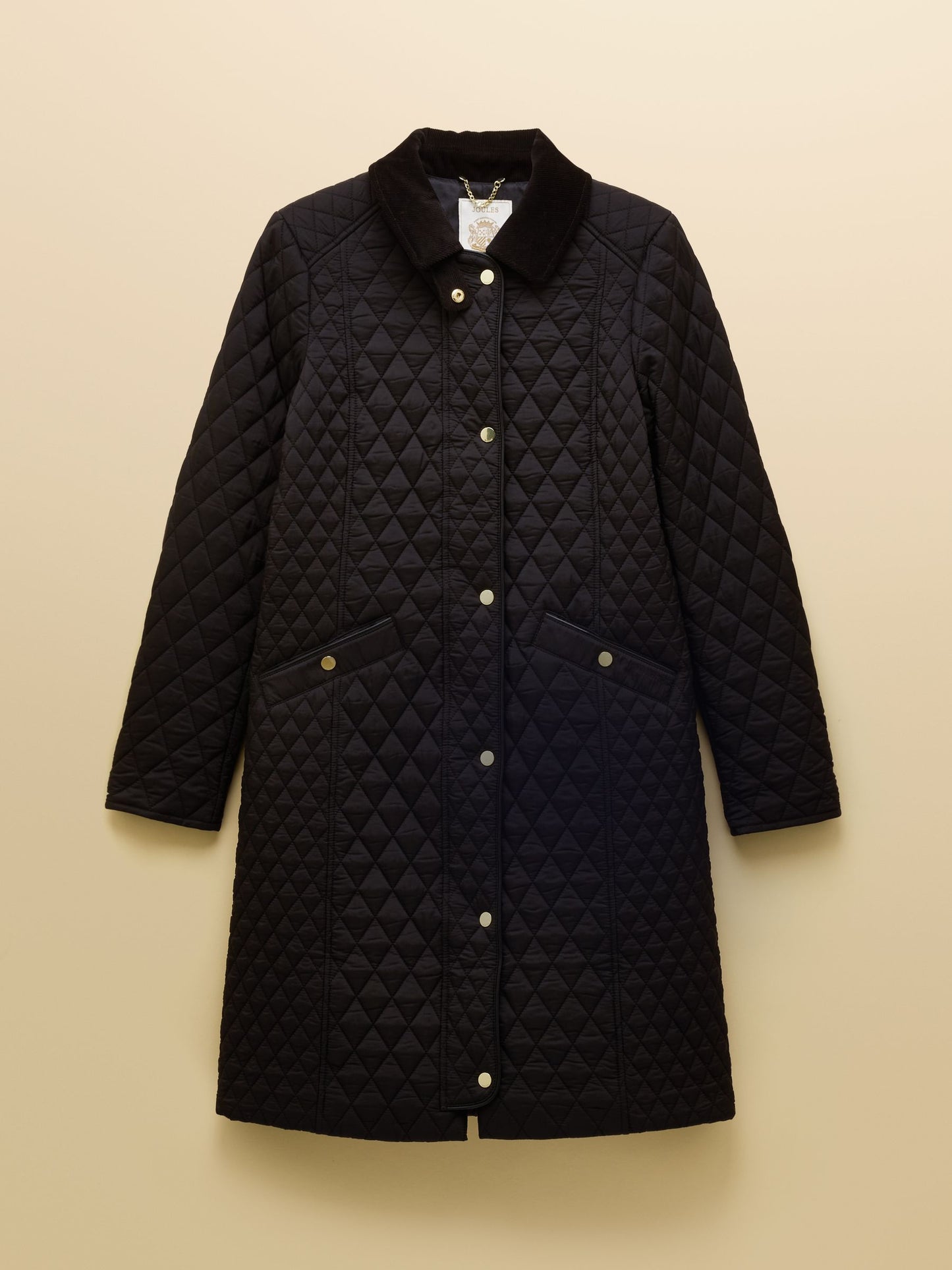 Joules Rosewell Longline Diamond Quilted Showerproof Coat