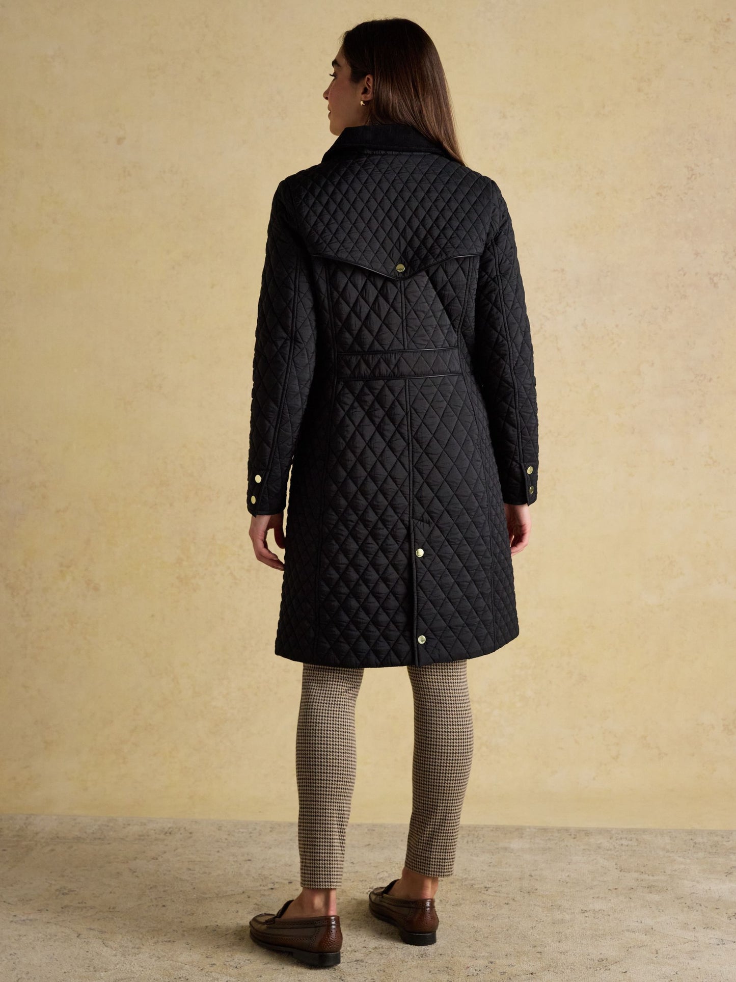 Joules Rosewell Longline Diamond Quilted Showerproof Coat