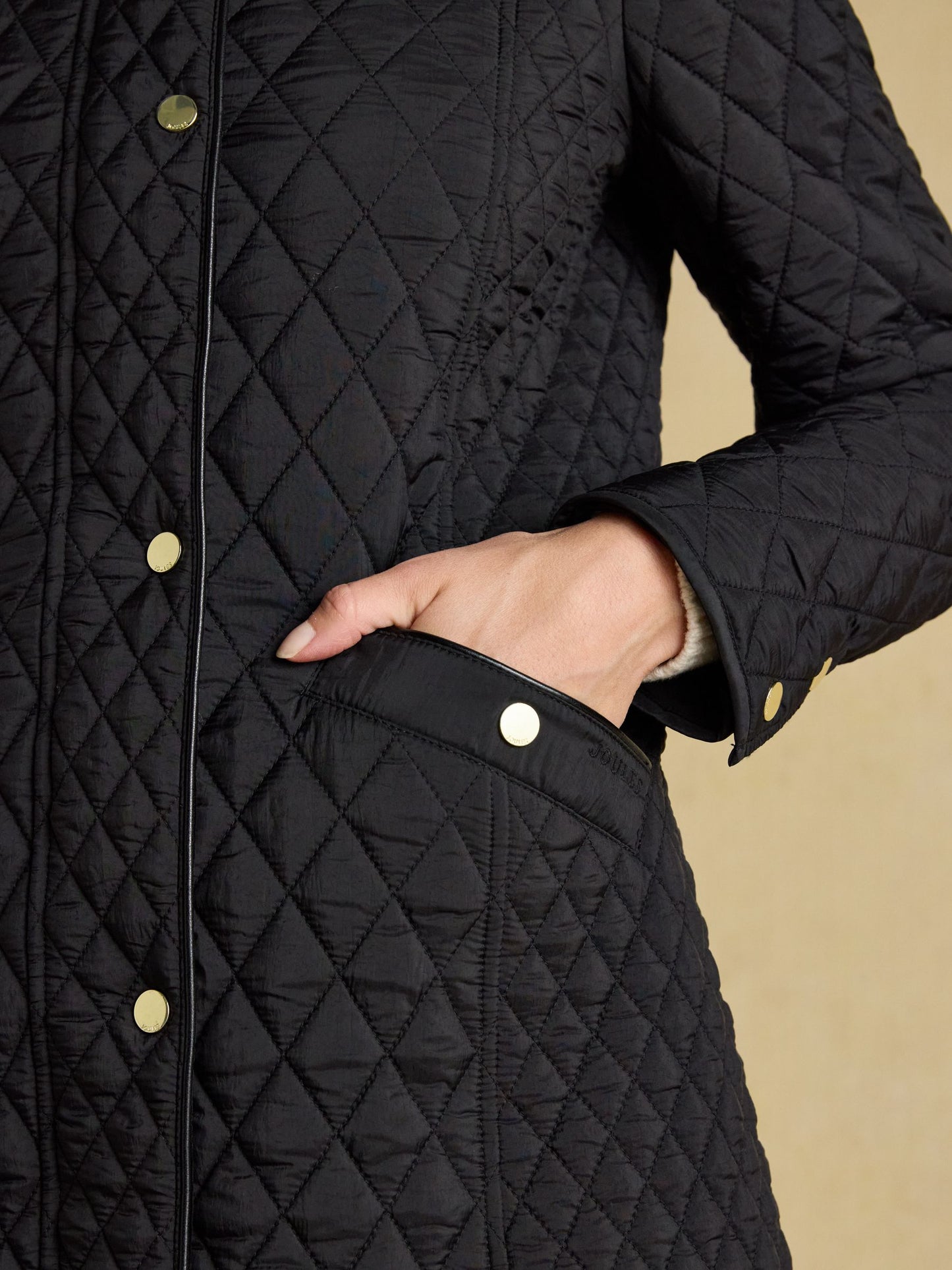 Joules Rosewell Longline Diamond Quilted Showerproof Coat