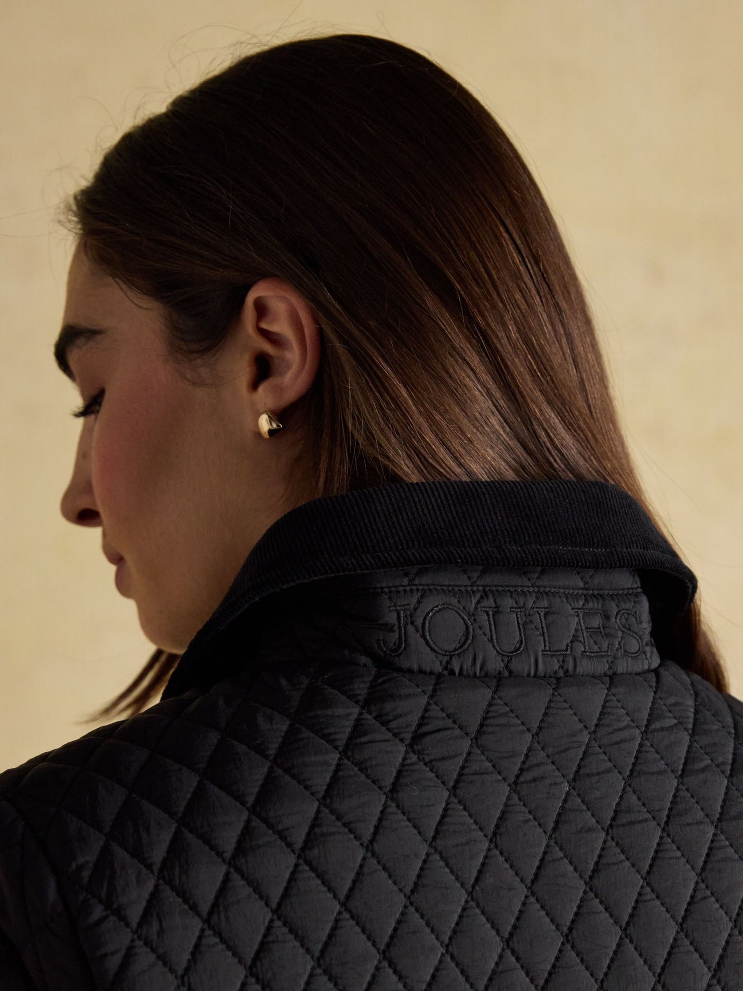 Joules Rosewell Longline Diamond Quilted Showerproof Coat
