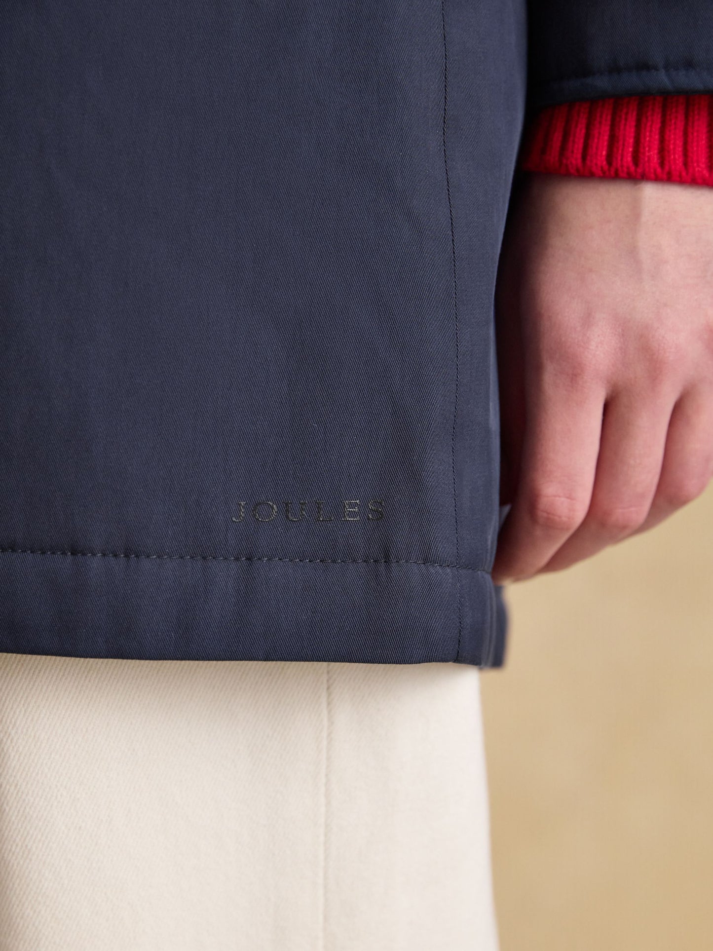 Joules Portwell Cosy Fleece Lined Waterproof Raincoat with Hood