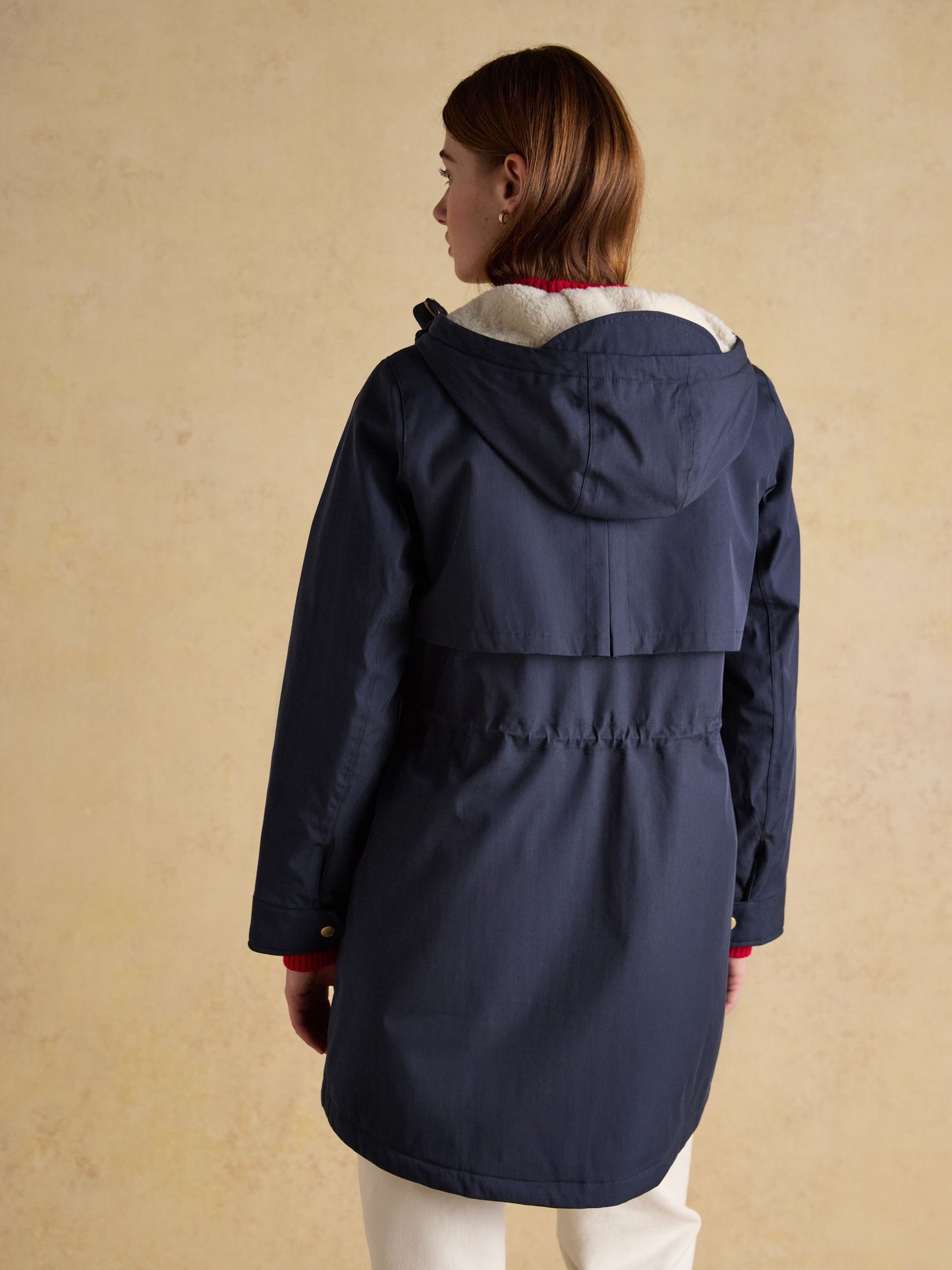Joules Portwell Cosy Fleece Lined Waterproof Raincoat with Hood