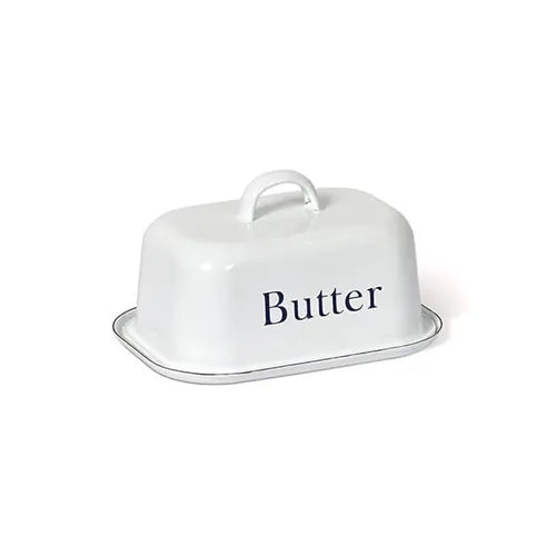 Garden Trading Enamel Butter Dish with Lid White