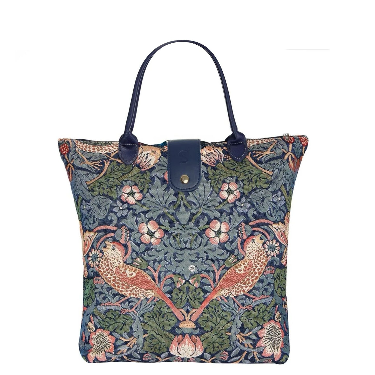 Signare William Morris Strawberry Thief Blue Folding Bag