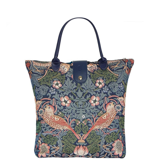 Signare William Morris Strawberry Thief Blue Folding Bag