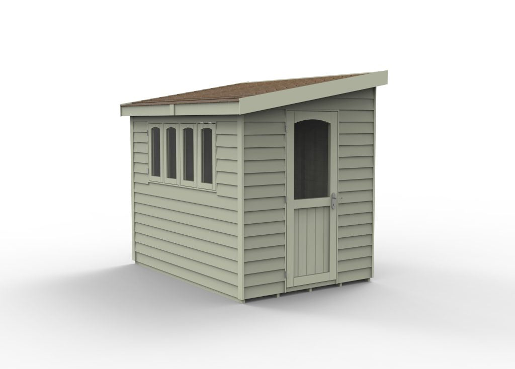 Forest Garden Redwood Lap Forest Retreat 6x8 Pent Shed