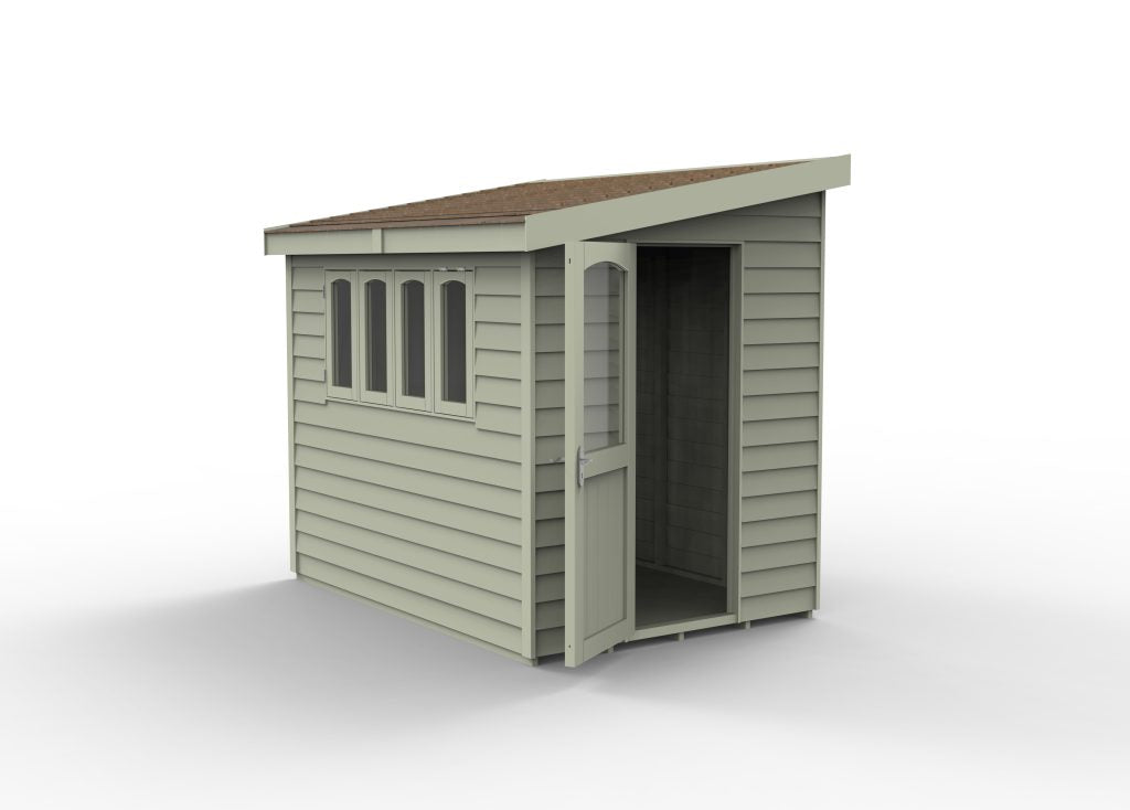 Forest Garden Redwood Lap Forest Retreat 6x8 Pent Shed