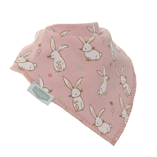 Ziggle - Pink with Bunnies bib