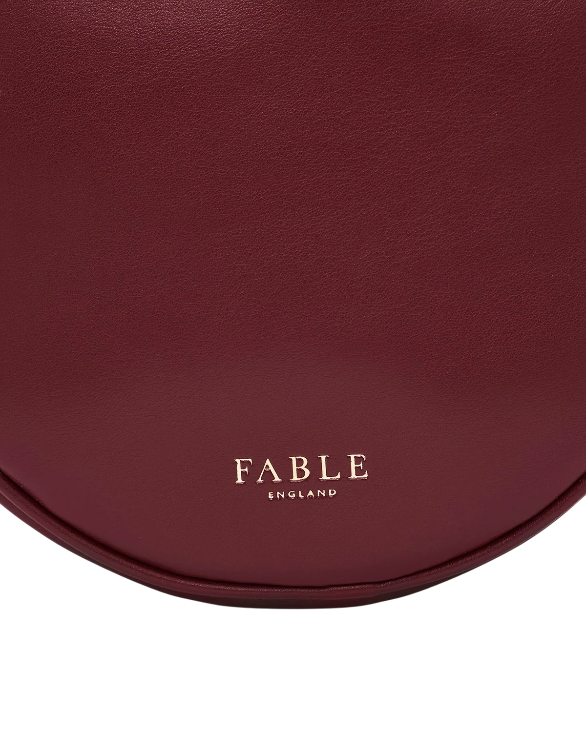 Fable Chloe Owl Embroidered Circle Bag in burgundy faux leather with floral tree and owl embroidery