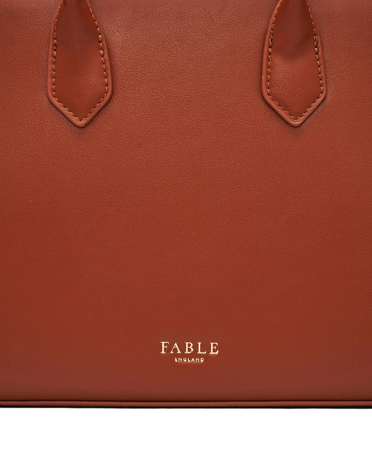 Fable Grace Structured Tote in Tan faux leather with printed handle scarf detail