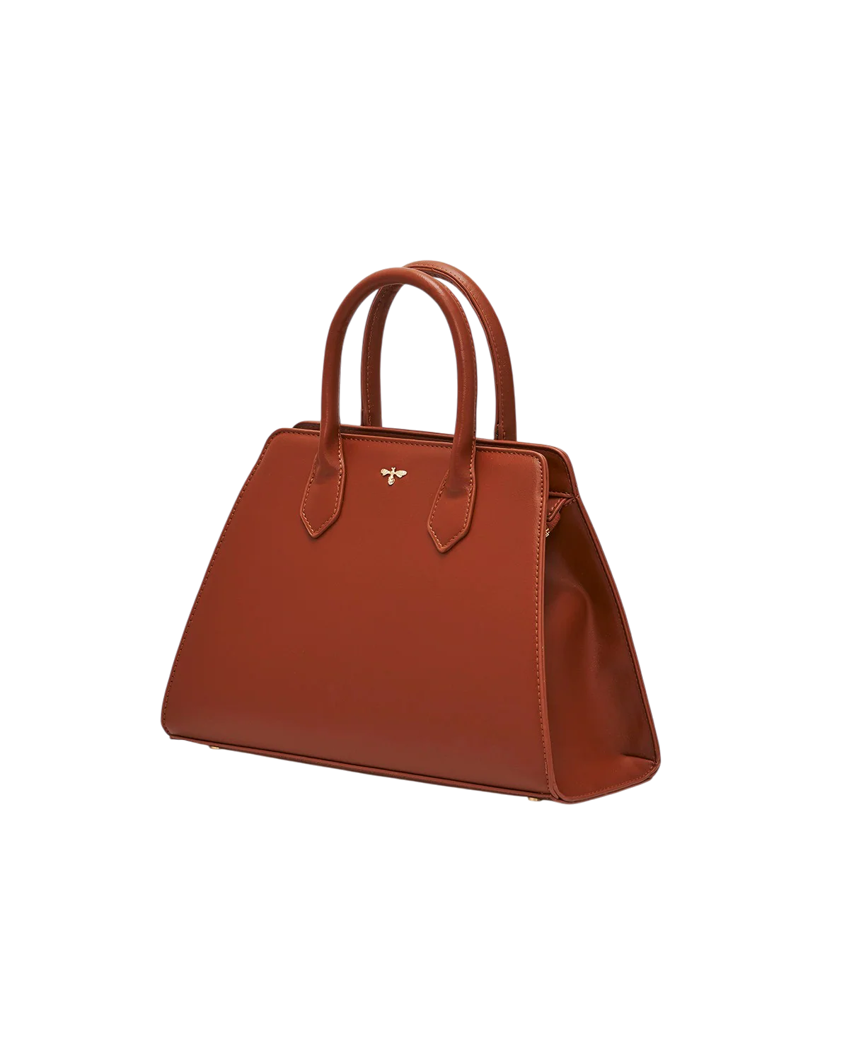 Fable Grace Structured Tote in Tan faux leather with printed handle scarf detail