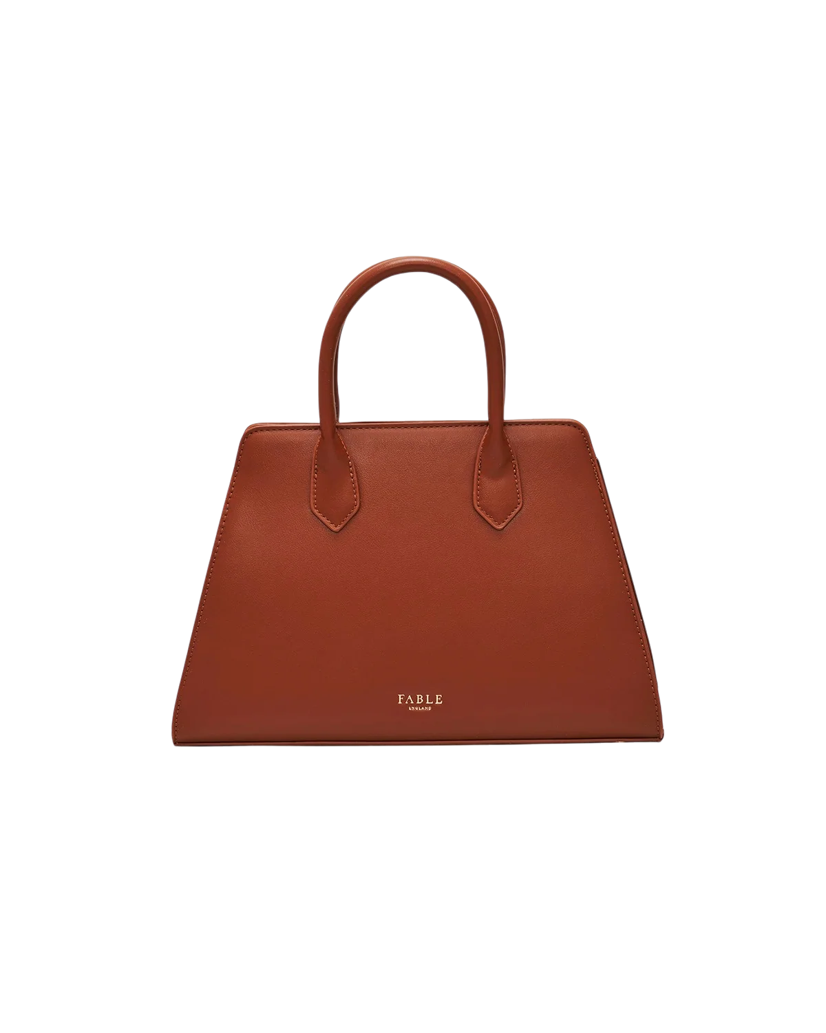 Fable Grace Structured Tote in Tan faux leather with printed handle scarf detail