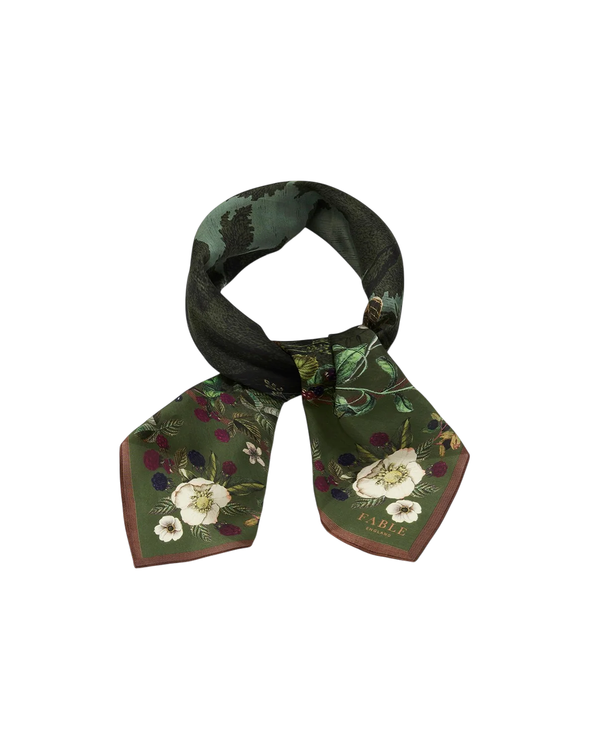 Fable Orla Narrative Medium Square Scarf in khaki