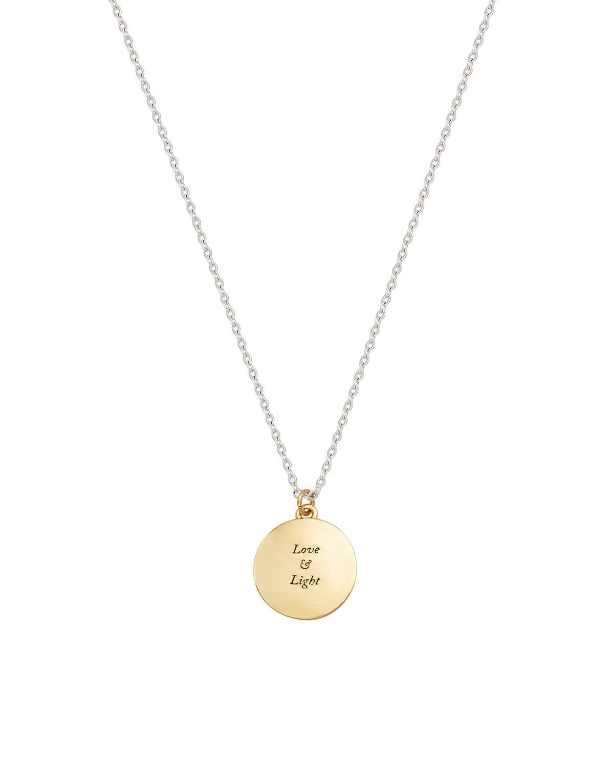Fable Selene Moon & Periwinkle Necklace in gold-plated finish showing celestial pendant on silver chain