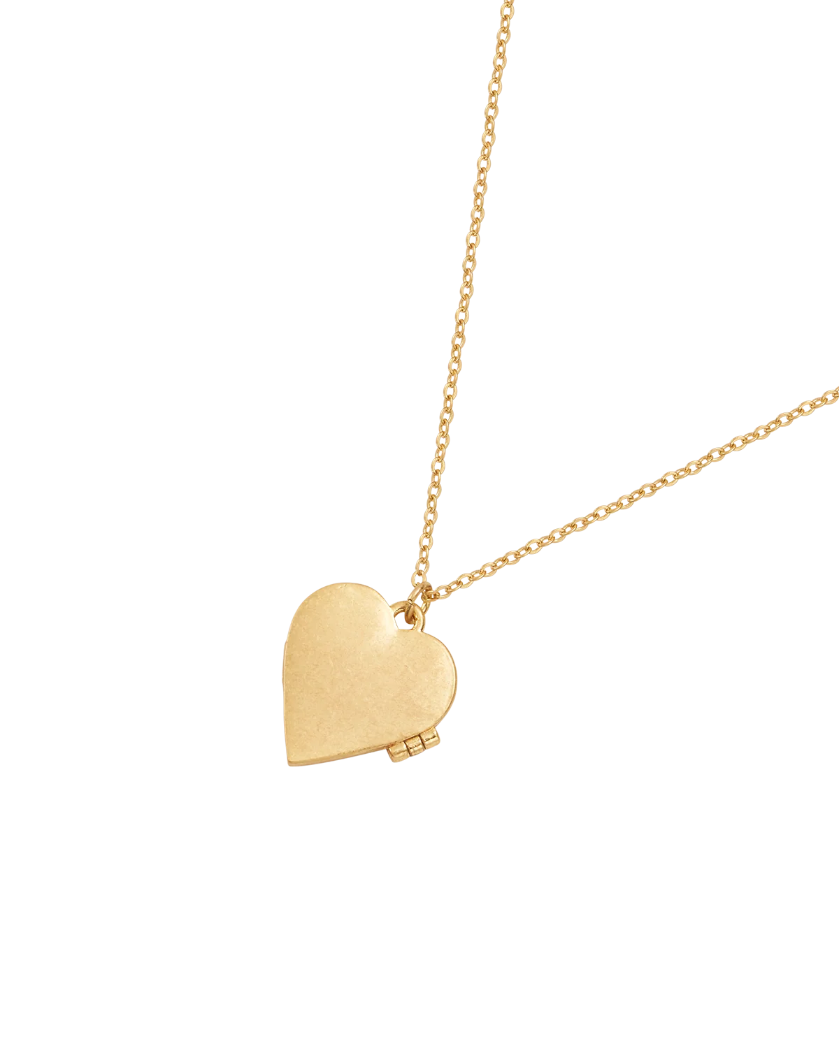 Fable Swallow Heart Locket Chain Necklace in 22ct gold plating featuring hand-painted enamel swallows and floral detail
