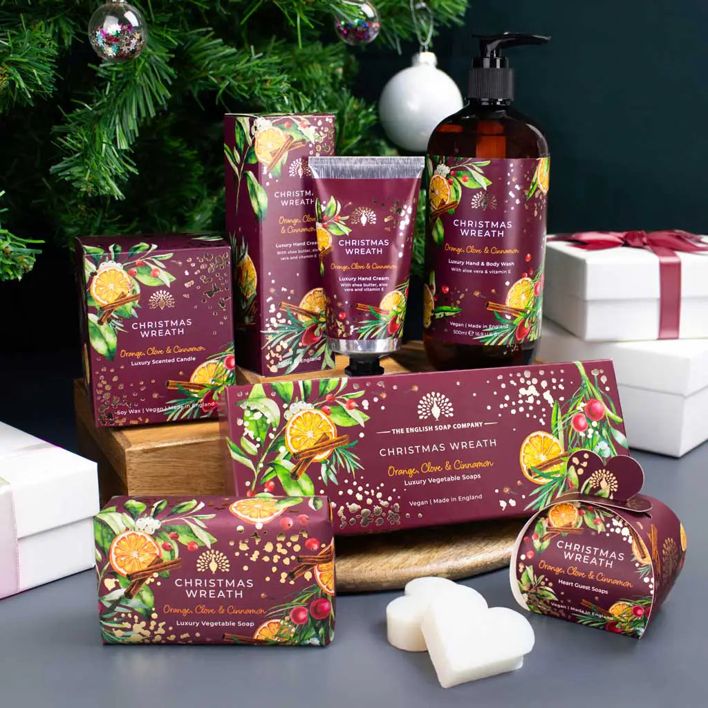 English Soap Company Soy Wax Candle Christmas Wreath