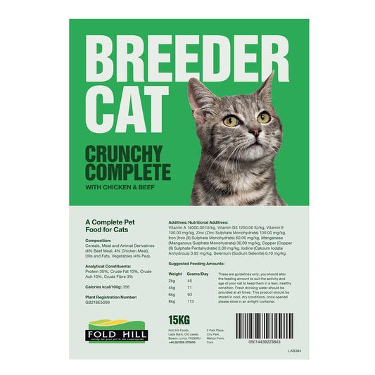 Fold Hill Breeder Cat Crunchy Complete 15kg