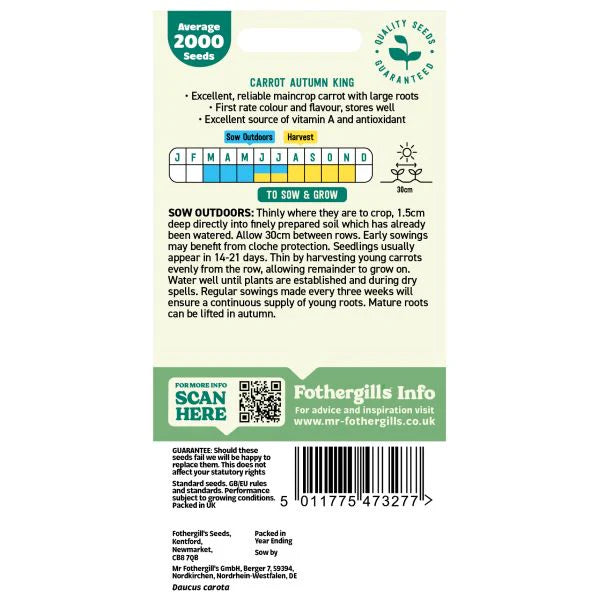 Fothergill's Autumn King Carrots Seeds