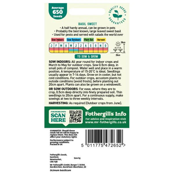 Fothergill's Basil Sweet Seeds