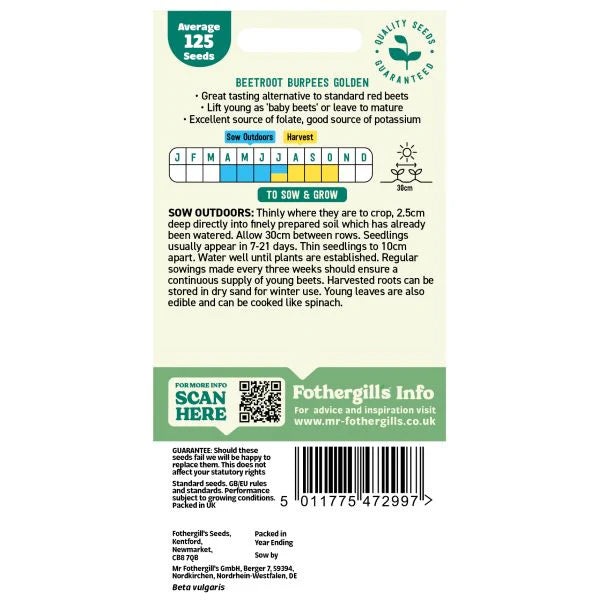 Fothergill's Beetroot Burpees Golden Seeds