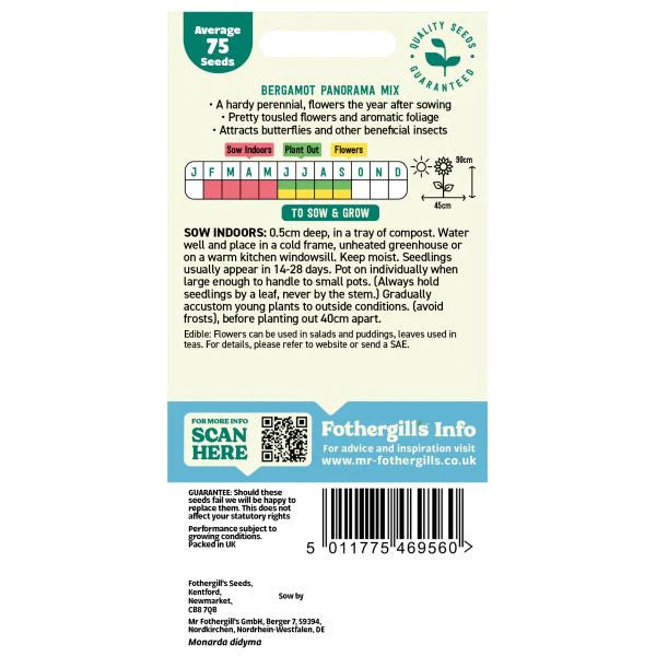 Fothergill's Bergamot Panorama Mixed Seeds