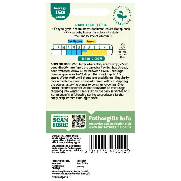 Fothergill's Chard Bright Lights Seeds