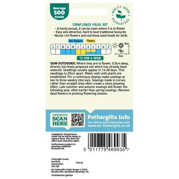 Fothergill's Cornflower Polka Dot Seeds