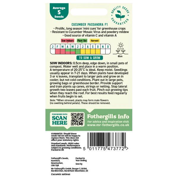 Fothergill's Cucumber Passandra F1 Seeds