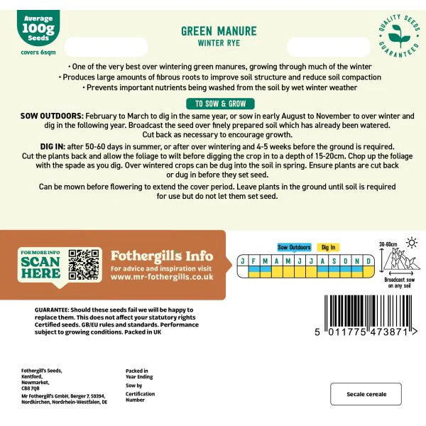 Fothergill's Green Manure Winter Rye Seeds