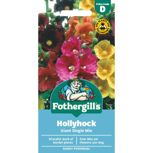 Fothergill's Hollyhock Giant Single Mixed Seeds