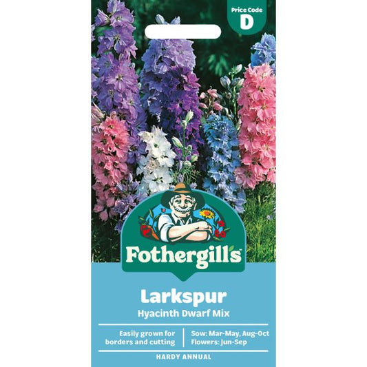 Fothergill's Larkspur Hyacinth Dwarf Mixed Seeds