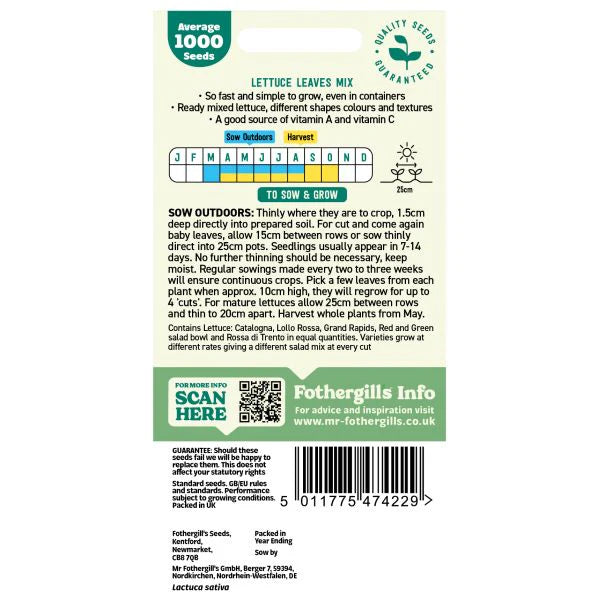 Fothergill's Lettuce Mixed Salad Leaves Seeds