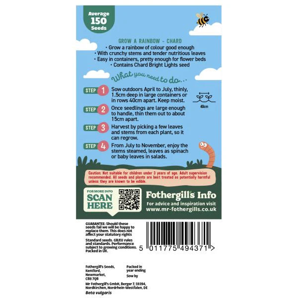 Fothergill's Little Gardeners Grow A Rainbow Chard Seeds