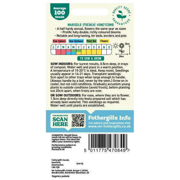 Fothergill's Marigold French Honeycomb Seeds